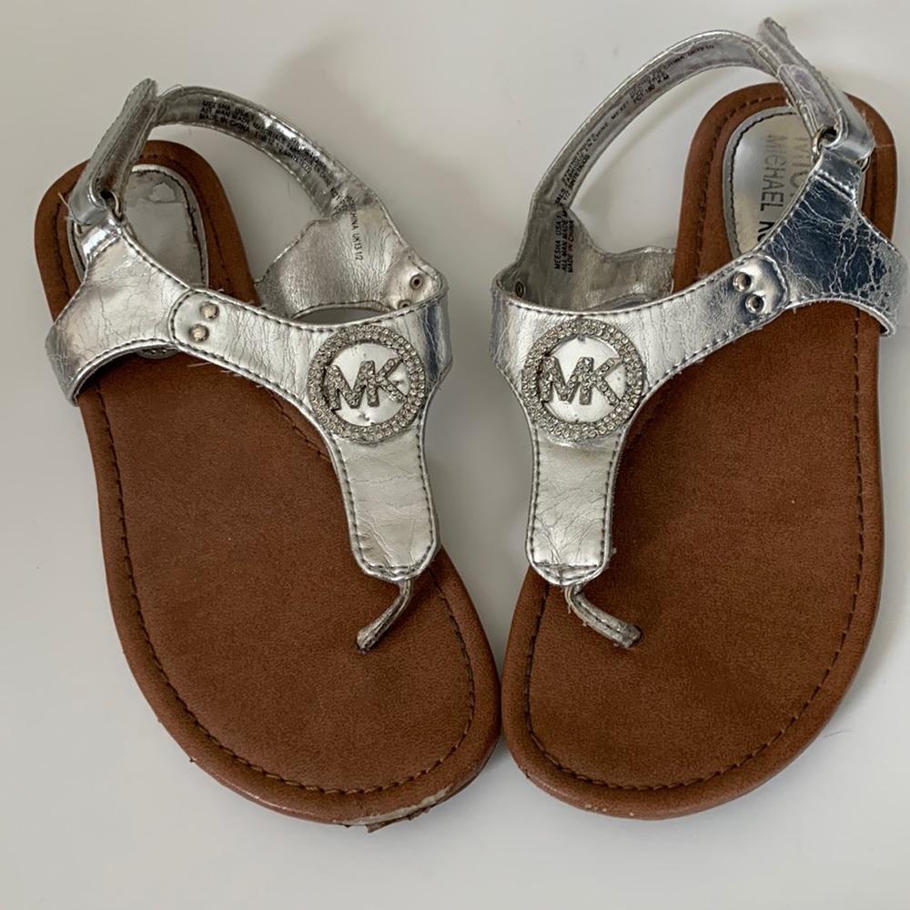 Michael Kors girls silver sandals